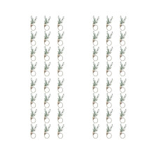 Serviettenring-Set mit 48 rustikalen Serviettenringen aus Eukalyptusholz, Boho-Blattholzperlen und Serviettenringhalter