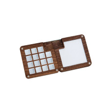 Skizzenbuchpalette aus Holz mit 15 Farben, Farbkasten aus Holz, Aquarellpalette mit Clip, schwarzes
