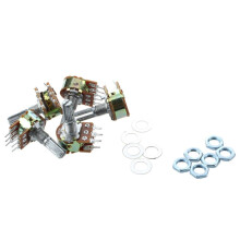 SODIAL (R) 5 Stück B50K 50K Ohm 6 Pins geteilte Achse Dreh-Linear-Doppelkegelpotentiometer