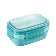 Stapelbare Bento-Lunchbox für Erwachsene, 3-lagig, auslaufsicher, All-in-1-Bento-Box, Lunchbox mit Besteck,