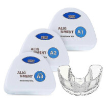 Juego de 3 brackets dentales de silicona para entrenamiento de alineación dental (3 fases).