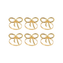 Set mit 6 goldenen Serviettenringhaltern in Schmetterlingsform für Hochzeiten, Weihnachten, Familienfeiern