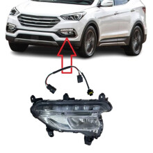 Lewa Przednia Lampa Przeciwmgielna Zderzaka 92201-2WAA0 dla Santa Fe 2016-2018 922012WAA0 Lampa do Jazdy Dziennej LED