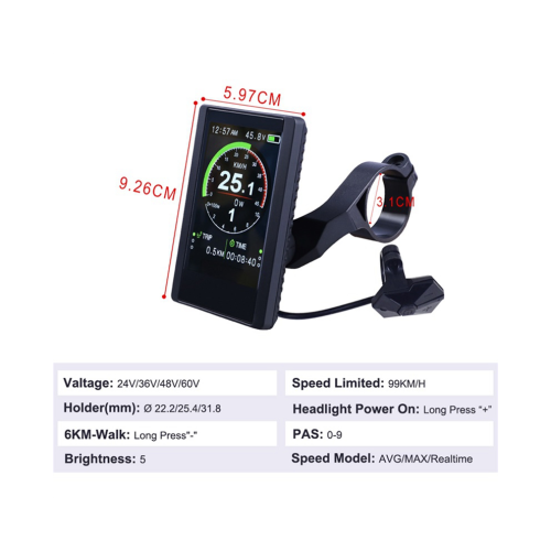 Farbdisplay P850C Geschwindigkeitsmesser für Elektrofahrräder 1