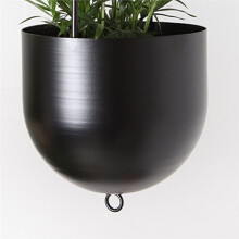 Maceta Colgante, Cesta Minimalista para Plantas Colgantes, Material Metálico, Adecuada para Interiores y Exteriores, Jardines y Balcones, Color Negro