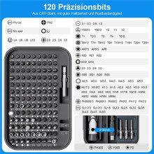 130-in-1-Schraubendreher-Set, Tragbares Handwerkzeug-Set mit Magnetischen Bits, Klein, für Handy-, PC- und Uhrenreparatur, Schwarz
