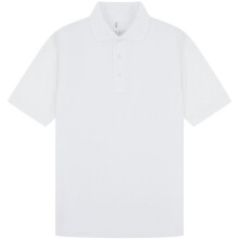 (L, White) Casual Classic Mens Pique Polo