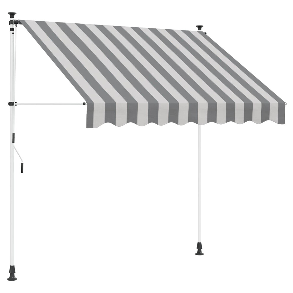 Vidaxl Manual Retractable Awning Anthracite And White 300 Cm