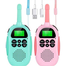 PIMPIMSKY Children's Walkie Talkie Toy with 22 Channels, LCD Screen, 3km Range, HD Sound Quality / Built-in Flashlight
