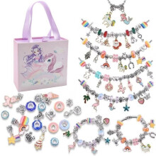 Charm Bracelet Making Kit, 99pcs Creative DIY Unicorn/Mermaid Jewelry Toy, Beaded Jewelry, Gift for Girls Ages 5-12