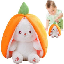 Toy - Hide and Seek - Rabbits in a Carrot Handbag - Plush Pillow - Unisex