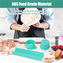 Round Cake Mold, 3DPrinted Cake Cutter and Pusher, Home Baking Mold, Ideal for Parties and Wedding Desserts