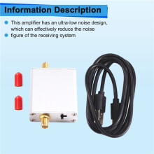 HT004 Low Noise Amplifier 0.1MHz-6000MHz Full-Band Low-Noise Amplifier 20dB High-Gain Power Preamplifier