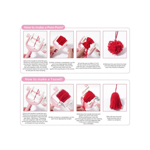 Pom Maker Set, Tool - Winding Tool with Thread Cutter for DIY Wool Yarn Crochet Knitting Craft Project 1