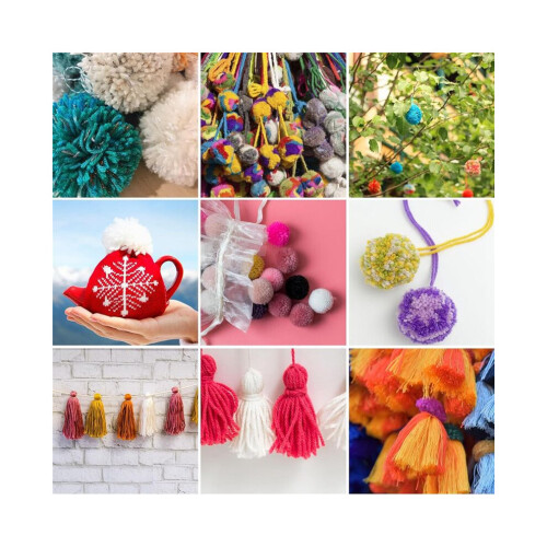 Pom Maker Set, Tool - Winding Tool with Thread Cutter for DIY Wool Yarn Crochet Knitting Craft Project 2