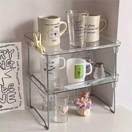 Acrylic Double Layer Organizer and Cosmetic Storage, Jewelry Display Stand 2