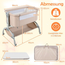 Justerbar babyservant med hjul - beige, 7 høydenivåer