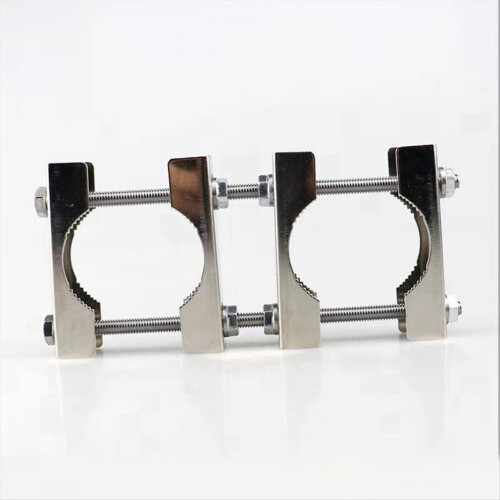 Double antenna mast clamp set for TV-CB-ham flagpole 1