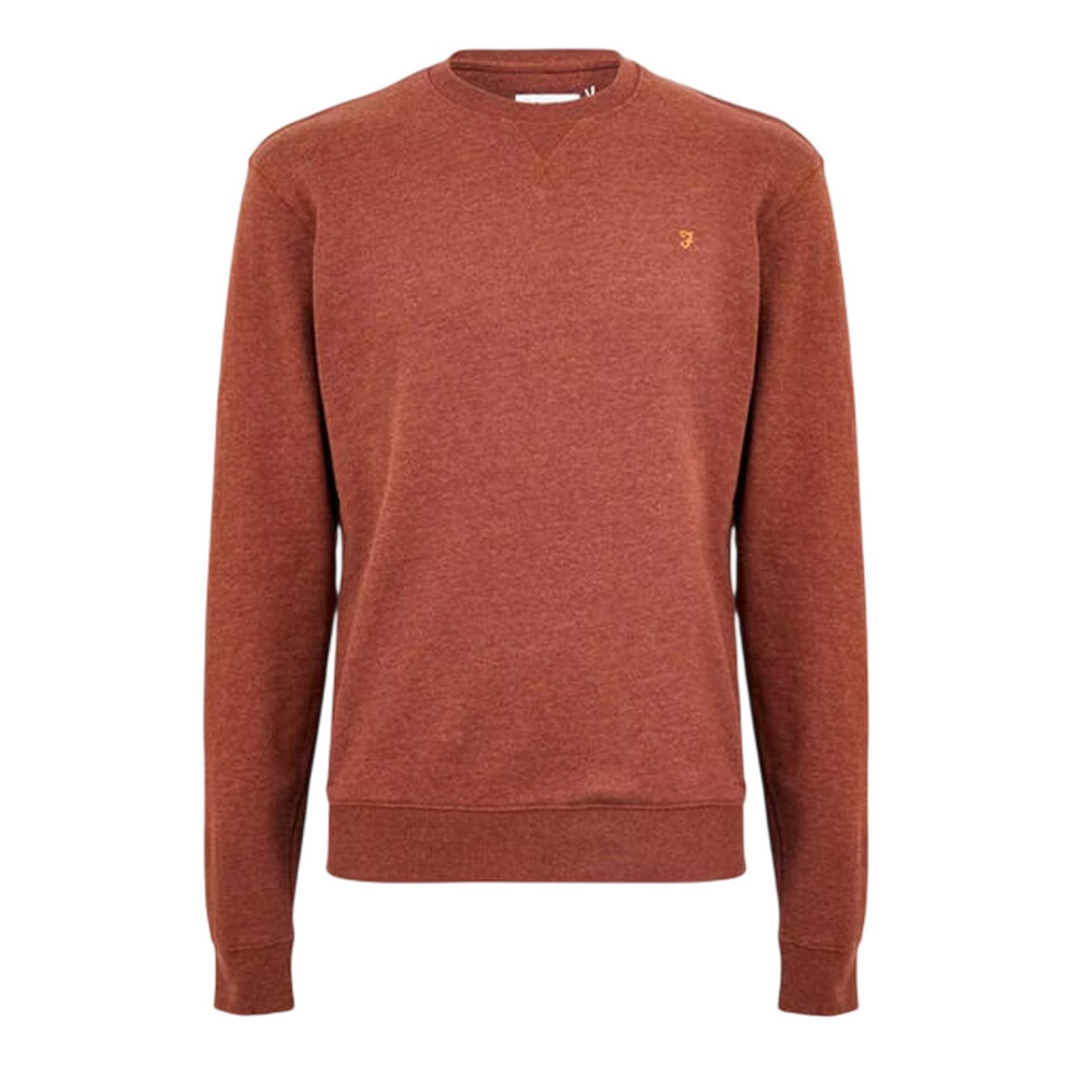 Farah (S, Teak Brown) Mens Organic Cotton Crew Neck Sweatshirt