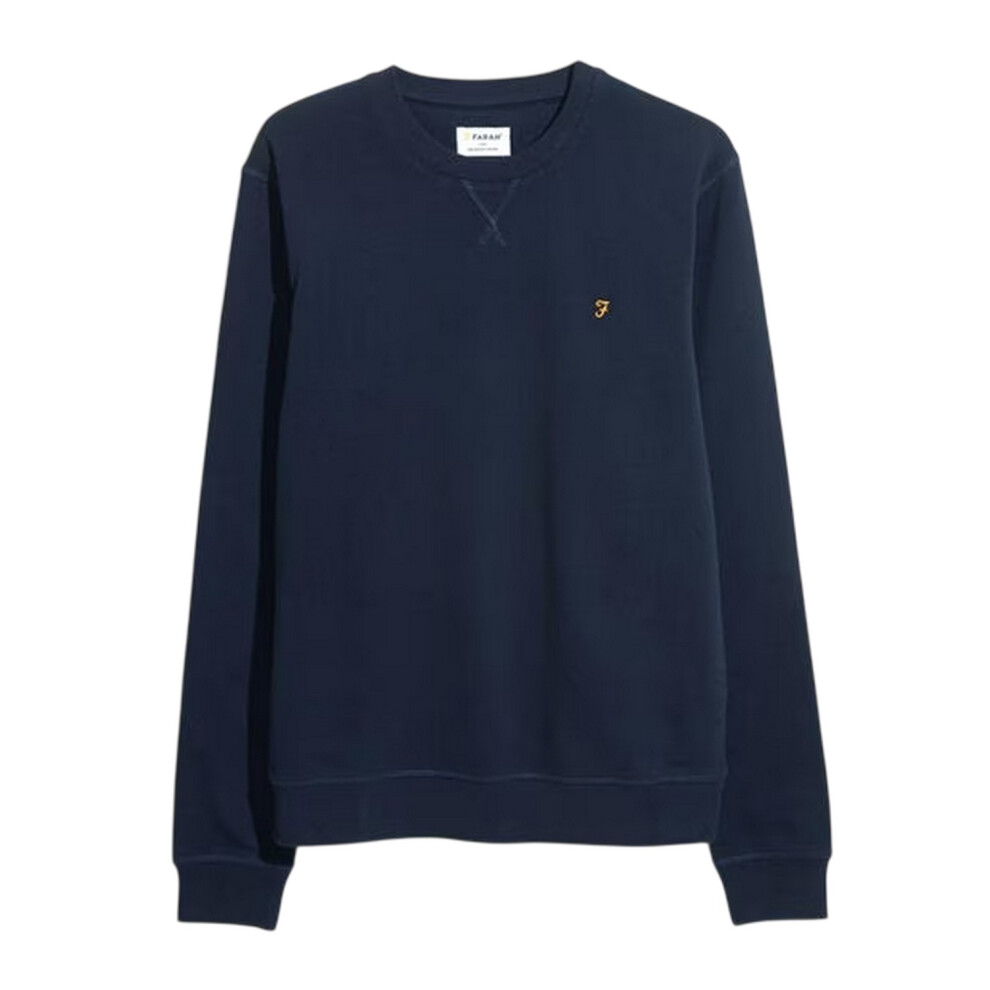 Farah (M, True Navy) Mens Organic Cotton Crew Neck Sweatshirt