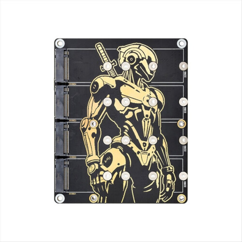 PCIe till 4-kanals M.2-adapterkort för 5 1