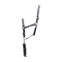 (Pony, Navy/Red) Hy Woven Horse Headcollar and Leadrope
