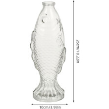 Visvormige fles met kurk, drijffles, glazen bloemenvaas, glazen vaas met houten stop, decoratief ontwerp voor thuis.