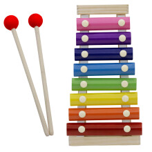 Portable 8 Note Childrens Xylophone Natural Wood Texture with