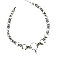 Edgy Gothic Horsehoe With Spikes Necklace For Rock Concerts And