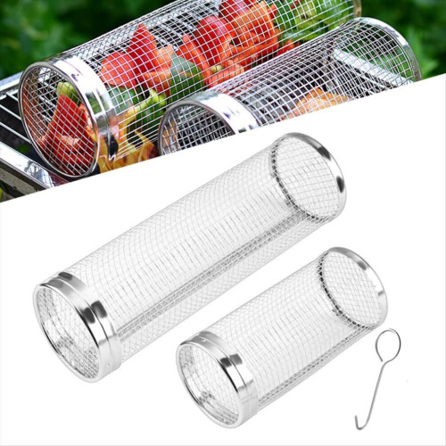 Rolling grill basket, grill nets for grilled vegetables, (large + small) 1