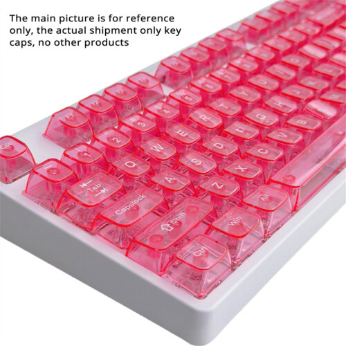 Transparent Jelly Keycap Set, 115 Keys, Custom Pink Keycap 1