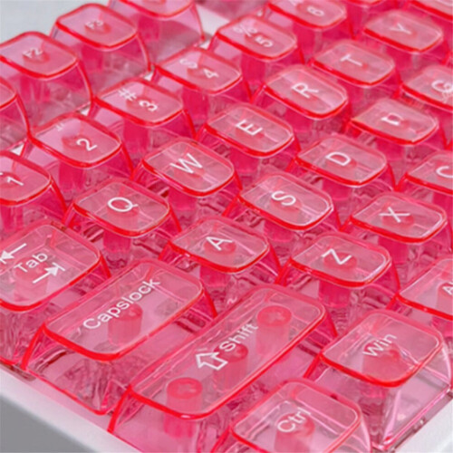 Transparent Jelly Keycap Set, 115 Keys, Custom Pink Keycap 2
