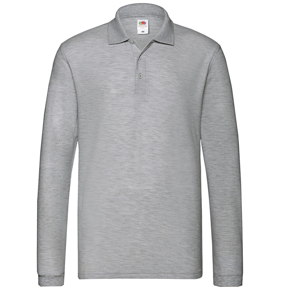 Fruit Of The Loom Mens Premium Long-Sleeved Polo Shirt