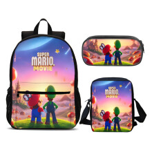 Super Mario Dreiteiler-Rucksack, Schülerrucksack, Rucksack, Tasche, 3D-Druck, Spielfiguren, Reisetasche