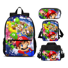 Super Mario Dreiteiler-Rucksack, Schülerrucksack, Rucksack, Tasche, 3D-Druck, Spielfiguren, Reisetasche
