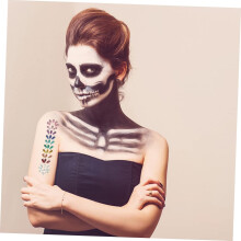 10 vellen glittergezichtstickers met edelstenen voor Halloweenfeestjes en rave-accessoires