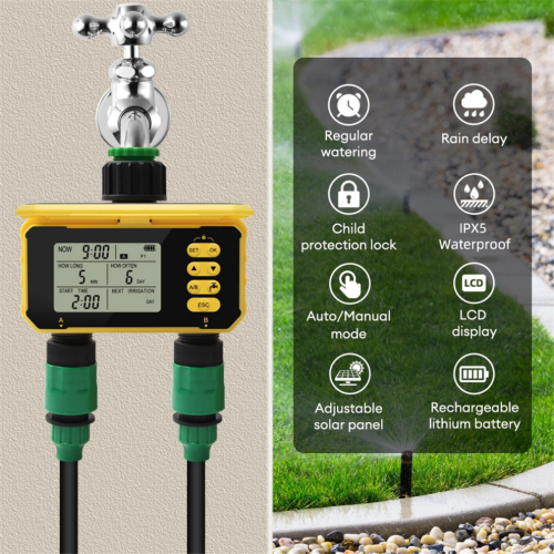 Digital sprinkler water valve controller with solar charging function 1