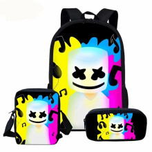 Sac à dos DJ Cotton Candy, sac de voyage scolaire Marshmello, impression 3D, personnages de jeux vidéo, grand sac d'école