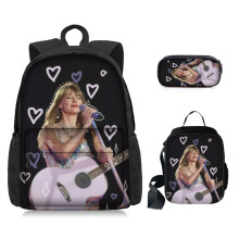 Sac à dos étudiant American Singer, sac d'école, impression 3D, pour les fans de musique, sac de voyage, sac trois pièces