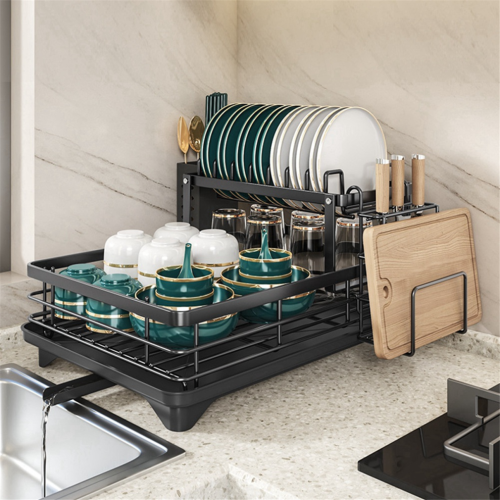Carbon steel dish rack with drainer, sink organizer A 1