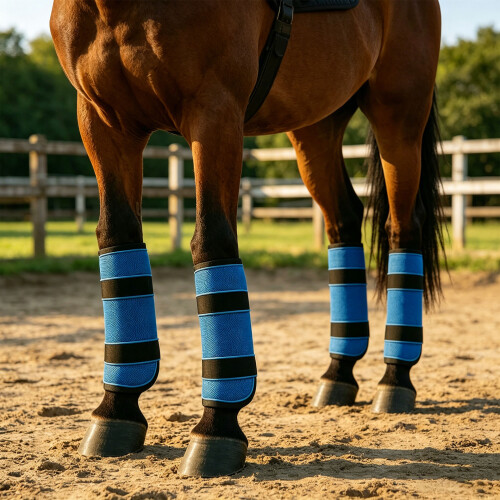 Adjustable Horse Leg Guards Leg Protector Leg Wrap With-Purple 1