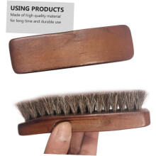 2 stuks houten borstels van paardenhaar voor het reinigen van schoenen, met zachte borstelharen en houten handvat.