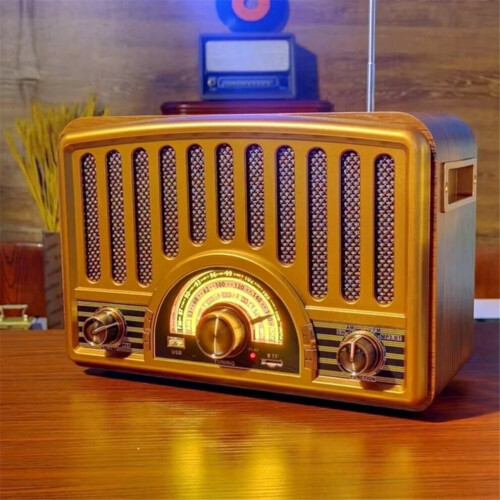 Multibandradio mit MP3-Bluetooth-Lautsprecher, dunkelbraun, EU-Stecker 1