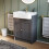 NES Home Nes Home 600 Basin Unit Anthracite with Chelford Ceramic Basin 2
