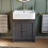 NES Home Nes Home 600 Basin Unit Anthracite with Chelford Ceramic Basin 3