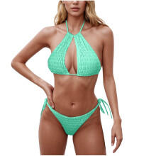 Sexy bikinisets dames getextureerde sexy uitgesneden-Groene L