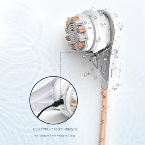 Waterproof electric bath brush, spa shower brush with long handle 2