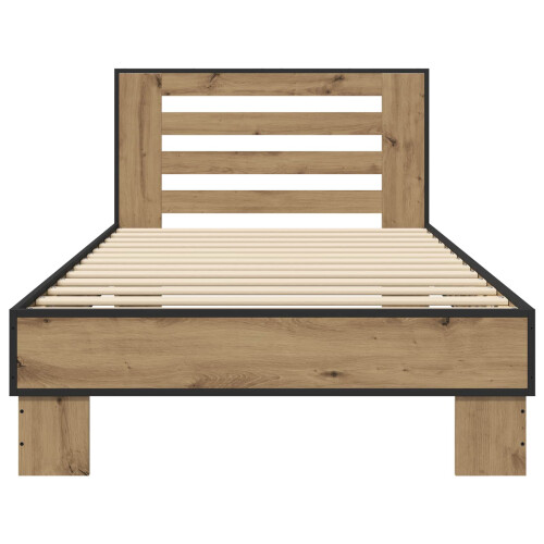 VidaXL vidaXL Bed Frame with Headboard Artisan Oak 80 x 200 cm 2