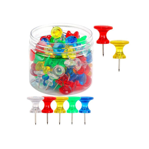 Giant pushpins, 1000-pack; Large thumbtacks for corkboards with plastic casing 1