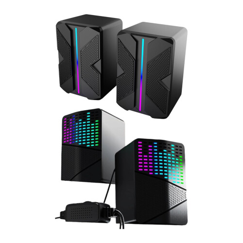 Petits haut-parleurs multimédia USB avec éclairage RVB,-S557 1